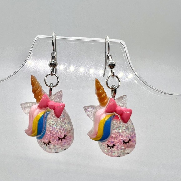 Unicorn Earrings - Animal Earrings - Barbie Earrings - Little Girl Earrings - Picture 1 of 10